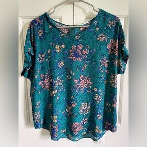 Floral Teal Women's Top